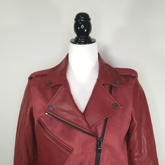 Banana Republic Vegan Suede Patchwork Moto Jacket - Picture 3 of 7